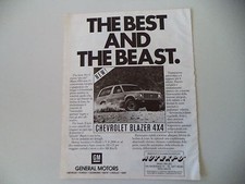 advertising Pubblicità 1983 CHEVROLET BLAZER 4X4