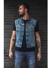 Gilet Jacket IN Jeans Denim Blu M L XL 2XL Nuovo (Bikers)