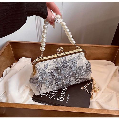 Pochette sera pizzo ricamo - pochette,