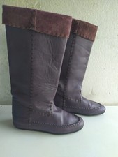 Stivali Stivaletti Indianini Donna Artigianali in Pelle Cuciti a Mano Tg. 37