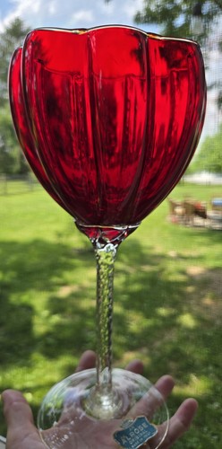 Vaso calice vetro artistico