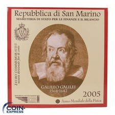 SAN MARINO 2 euro commemorativi 2005 Galileo Galilei in folder