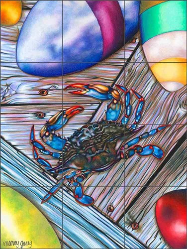 Crab tile backsplash - crab, nancy