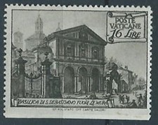 1949 VATICANO BASILICHE 16 LIRE VARIETà MNH ** - RR13295-2