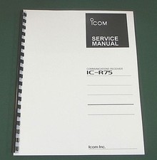Icom IC-R75 Manuale di servizio: con pieghe a colori 11"X17" e copertine stock schede
