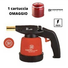 Saldatore bruciatore a gas + 1 cartuccia cannello con fiamma ossidrica piezo PRO