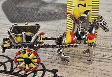MINIATURA CARRETTO SICILIANO SMALTATO ARGENTO 800