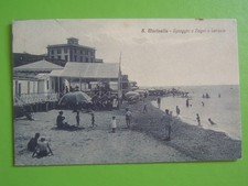 LAZIO : SANTA MARINELLA (RM) SPIAGGIA E BAGNI A LEVANTE VIAGGIATA ANNO 1929