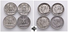 REGNO D'ITALIA 5 lire 1927 LOTTO 4x monete ARGENTO Vittorio Emanuele III