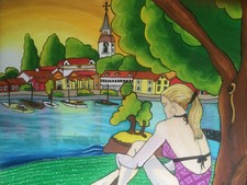 Quadro ad olio su tela 60x50 "Relax"