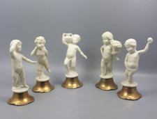 Capodimonte Cesare Villari  lotto 5 puttini vari con piede oro zecchino h 8 cm