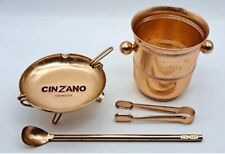 SET PUBBLICITARIO CINZANO-SECCHIELLO PORTA GHIACCIO+POSACENERE-IN RAME-VINTAGE