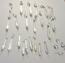 Lotto di 26 gocce in vetro sfaccettato - Vintage