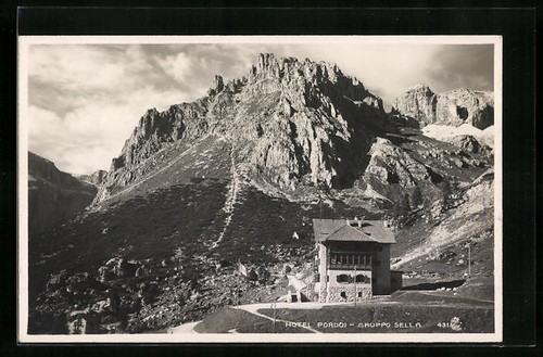 Cartolina passo pordoi hotel - cartolina,
