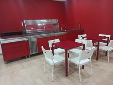 ARREDAMENTO BANCO SELF-SERVICE GASTRONOMIA TAVOLA CALDA COLORE ROSSO