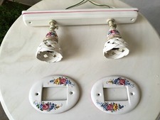 Applique lampada da parete Ceramica di Vietri dipinta a mano, placche copriprese