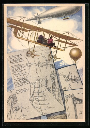 Cartolina artista zeppelin e - cartolina,