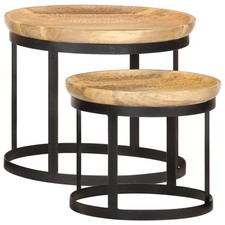 Tavolini Rotondi 2 pz in Legno
