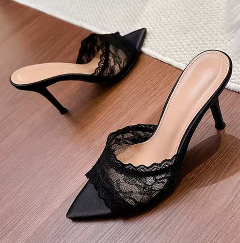 Sandali donna pizzo punta - a,