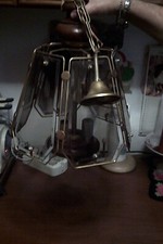 lampadario vintage in vetro e