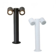 Lampione da Terra Attacco 2xGU10 Paralumi Orientabili 44CM Alluminio da Esterno