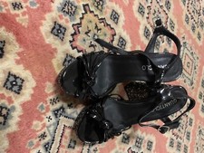 scarpe tacco donna nuove 35 platform glitter argento 