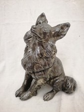 Salvatore Cipolla Cane scultura ceramica rivestita lamina argentata firmata