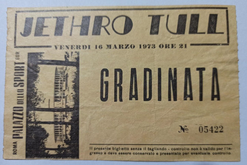 Jethro tull concert - ticket, /