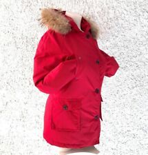 X-CAPE PARKA ROSSO DONNA CAPPUCCIO PELLICCIA VERA TASCHE SCALDAMANI