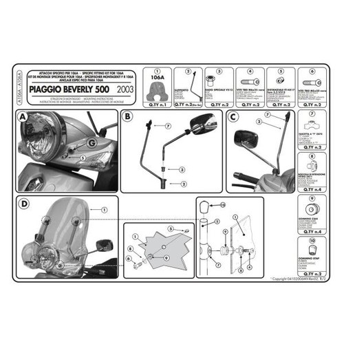 Kit fissaggio cupolino - , givi