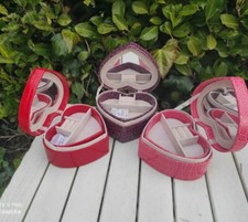 Cuore portagioie pelle san valentino amore portagioielli rosso wine red rosa