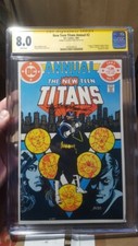 Nuovo Teen Titans annuale #2 1° vigilante cgc 8.0 wp Perez sig!!
