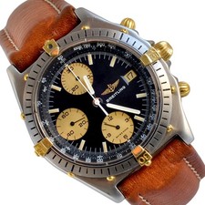 BREITLING Chronomat 81.950 cronografo quadrante nero acciaio serie completa 1989