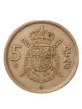 Spain 5 PTAS KM# 807 1975 *79