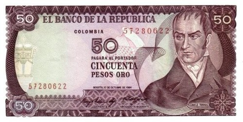 Colombia 1984 biglietto - 12.10.1984,