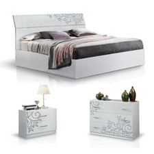 MF Camera da letto completa Matrimoniale Mary con Letto 2 comodini 1 cassettiera