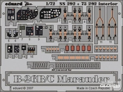 Eduard accessories 26b c - accessories:, b-26b/c