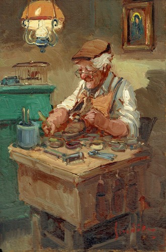 Dipinto olio tavoletta - olio,