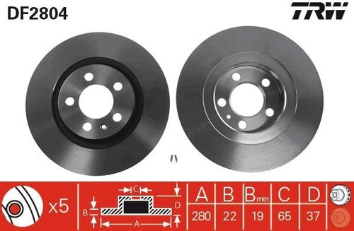 Trw discofreno df2804 - trw,