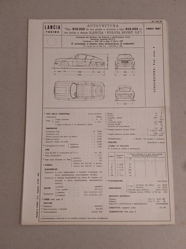 Lancia fulvia sport - , 1,3''