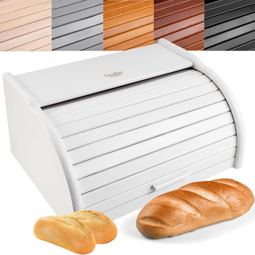 Porta pane legno bianco - legno, bianco|