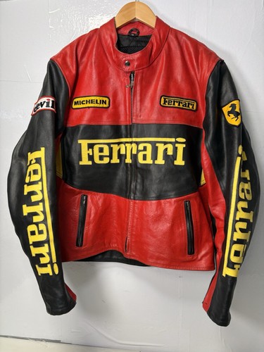 Giacca pelle racing ricamata