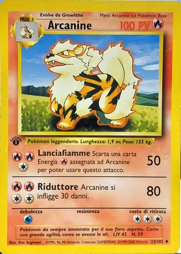 Pokemon carta arcanine 102 - carta,