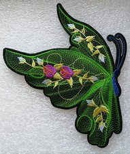  TOPPA - Back Patch  ricamata  -  FARFALLA   grande B  -  Cm. 19 x 19   Iron on