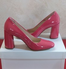 KATE Scarpe Vernice Rosa Corallo - Vera Pelle/Suola in Cuoio MADE IN ITALY NUOVO