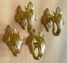 SPEDIZIONE GRATUITA Antica tenda francese bronzo dorato ROCOCÒ CRAVATTE due paia