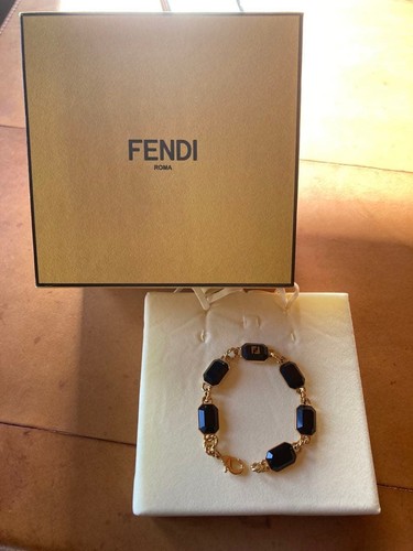 Bracciale uomo fendi onice oro - bracciale,