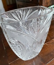 Grande VASO portafiori  CRISTALLO MOLATO e  cesellato VINTAGE metà '900