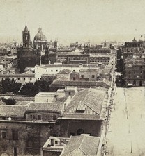 ITALIA Palermo Panorama Foto G. Sommer c1865 Stereo Vintage Albumina