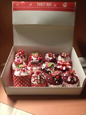 12 BOMBONIERE DOLCETTI porta confetti ASSORTITI DECORATI A MANO